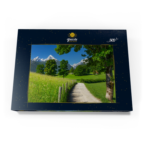 Naturerlebnisweg bei Bischofswiesen nahe Berchtesgaden mit Blick zum Watzmann 500 Puzzle Schachtel Ansicht3