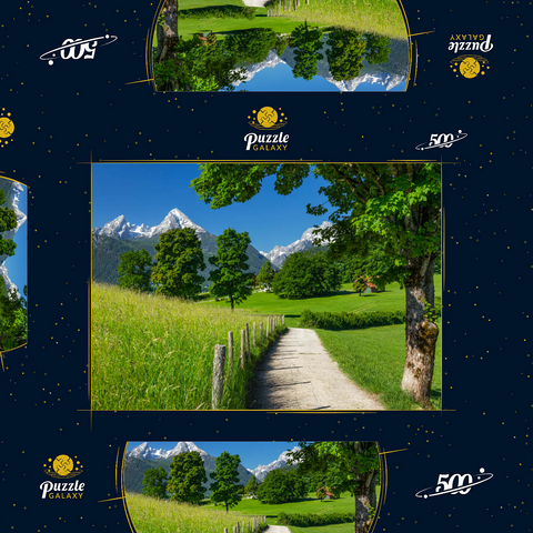 Naturerlebnisweg bei Bischofswiesen nahe Berchtesgaden mit Blick zum Watzmann 500 Puzzle Schachtel 3D Modell