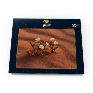 Die Wüste blüht, Blumen im Sand, Wadi Rum, Gouvernement Aqaba, Jordanien 200 Puzzle Schachtel Ansicht3