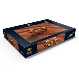 Darstellung des Puzzle Motivs Die Wüste blüht, Blumen im Sand, Wadi Rum, Gouvernement Aqaba, Jordanien - Puzzleteile: 500