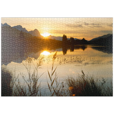 puzzleplate Geroldsee gegen Zugspitzgruppe bei Mittenwald 1000 Puzzle