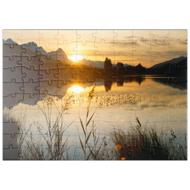 puzzleplate Geroldsee gegen Zugspitzgruppe bei Mittenwald 100 Puzzle