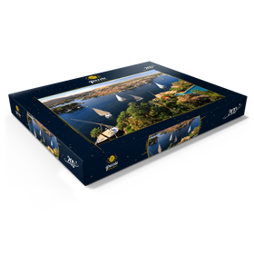 Darstellung des Puzzle Motivs Blick vom Old Cataract Hotel zur Insel Elephantine, Assuan, Ägypten - Puzzleteile: 200