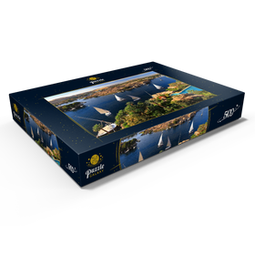 Alternative Darstellung des Puzzle-Motivs Blick vom Old Cataract Hotel zur Insel Elephantine, Assuan, Ägypten – Puzzleteile: 500