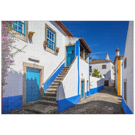 Darstellung des Puzzle-Motivs Gasse im historischen Ortskern von Óbidos – Puzzleteile: 1000