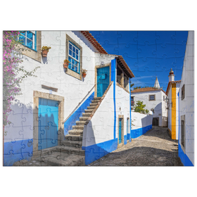 Darstellung des Puzzle Motivs Gasse im historischen Ortskern von Óbidos - Puzzleteile: 100