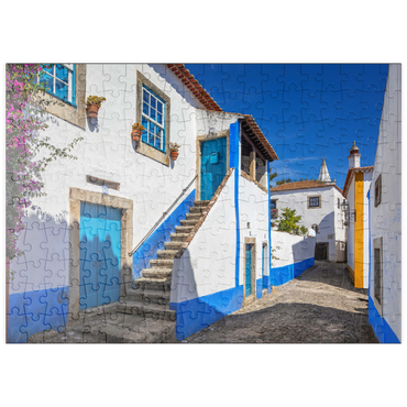 puzzleplate Gasse im historischen Ortskern von Óbidos 200 Puzzle