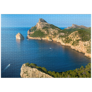puzzleplate Cap de Formentor mit der Insel Illot el Colomer, Pollenca, Serra de Tramuntana, Mallorca 1000 Puzzle