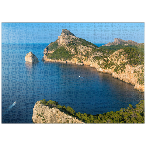 puzzleplate Cap de Formentor mit der Insel Illot el Colomer, Pollenca, Serra de Tramuntana, Mallorca 1000 Puzzle