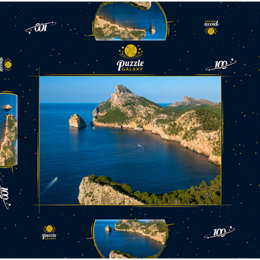 Cap de Formentor mit der Insel Illot el Colomer, Pollenca, Serra de Tramuntana, Mallorca 100 Puzzle Schachtel 3D Modell