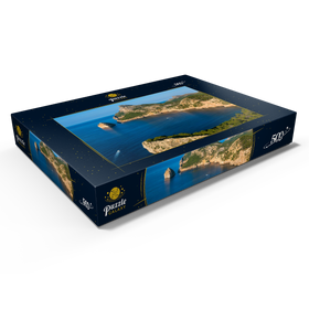 Alternative Darstellung des Puzzle-Motivs Cap de Formentor mit der Insel Illot el Colomer, Pollenca, Serra de Tramuntana, Mallorca – Puzzleteile: 500