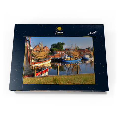 Fischerhafen mit Krabbenkuttern im Morgenlicht 1000 Puzzle Schachtel Ansicht3