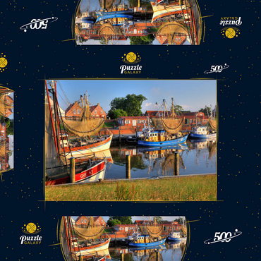 Fischerhafen mit Krabbenkuttern im Morgenlicht 500 Puzzle Schachtel 3D Modell