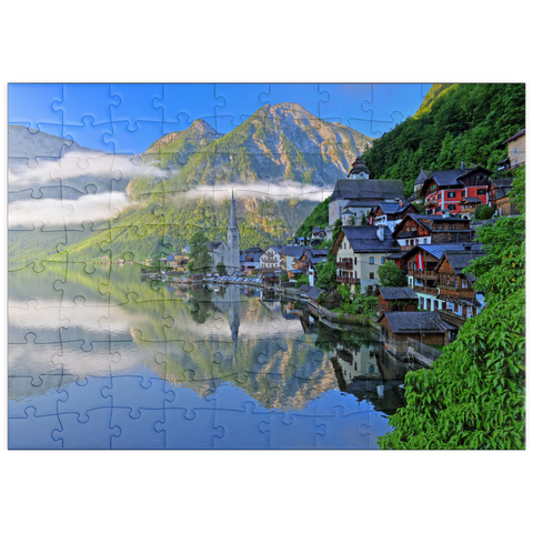 puzzleplate Hallstatt am Hallstättersee, Salzkammergut, Österreich 100 Puzzle