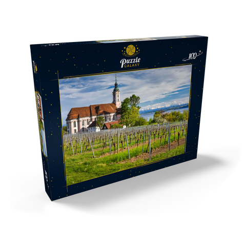Wallfahrtskirche Birnau bei Unteruhldingen am Bodensee im Frühling 100 Puzzle Schachtel Ansicht2