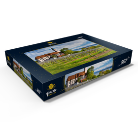 Darstellung des Puzzle Motivs Wallfahrtskirche Birnau bei Unteruhldingen am Bodensee im Frühling - Puzzleteile: 500