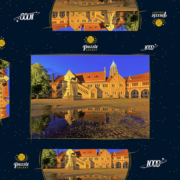 Braunschweiger Löwe und Burg Dankwarderode am Burgplatz bei Nacht, Braunschweig 1000 Puzzle Schachtel 3D Modell