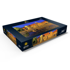 Darstellung des Puzzle Motivs Braunschweiger Löwe und Burg Dankwarderode am Burgplatz bei Nacht, Braunschweig - Puzzleteile: 500