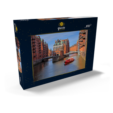 Wasserschloss zwischen Holländischbrookfleet und Wandrahmsfleet in der Speicherstadt, Hamburg 1000 Puzzle Schachtel Ansicht2