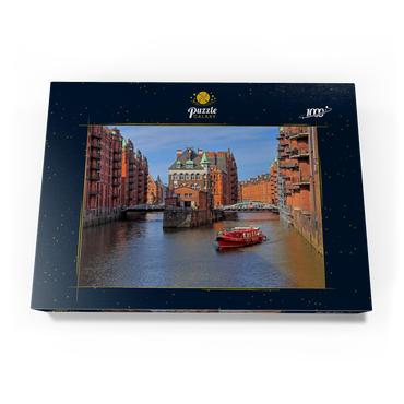 Wasserschloss zwischen Holländischbrookfleet und Wandrahmsfleet in der Speicherstadt, Hamburg 1000 Puzzle Schachtel Ansicht3