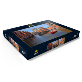 Darstellung des Puzzle Motivs Wasserschloss zwischen Holländischbrookfleet und Wandrahmsfleet in der Speicherstadt, Hamburg - Puzzleteile: 100