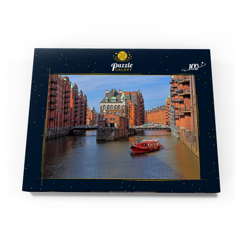 Wasserschloss zwischen Holländischbrookfleet und Wandrahmsfleet in der Speicherstadt, Hamburg 100 Puzzle Schachtel Ansicht3