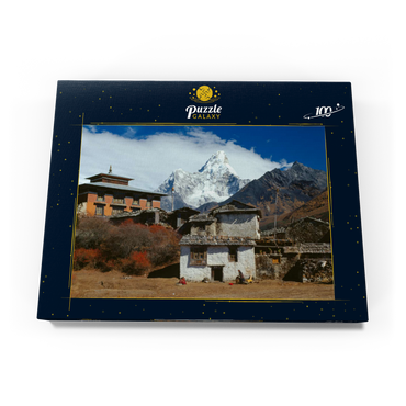 Buddhistisches Kloster in Tengboche mit Blick auf den Ama Dablam, Region Khumbu, Himalaya, Nepal 100 Puzzle Schachtel Ansicht3