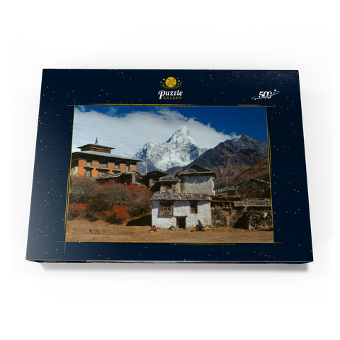 Buddhistisches Kloster in Tengboche mit Blick auf den Ama Dablam, Region Khumbu, Himalaya, Nepal 500 Puzzle Schachtel Ansicht3