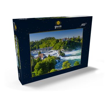 Blick über den Rheinfall zum Schloss Laufen 1000 Puzzle Schachtel Ansicht2