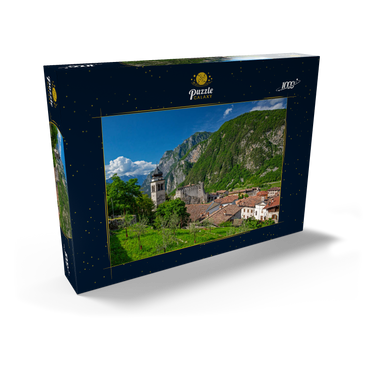 Kirche und Castello di Tenno, Tenno, Gardasee, Provinz Trient, Trentino-Südtirol, Italien 1000 Puzzle Schachtel Ansicht2