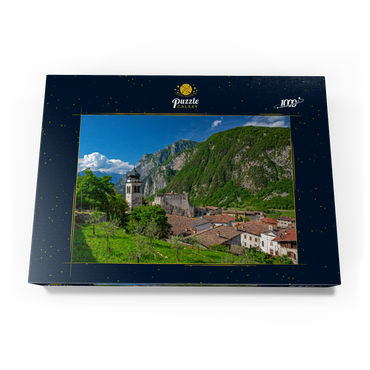 Kirche und Castello di Tenno, Tenno, Gardasee, Provinz Trient, Trentino-Südtirol, Italien 1000 Puzzle Schachtel Ansicht3