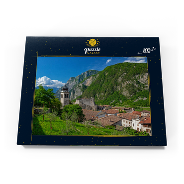 Kirche und Castello di Tenno, Tenno, Gardasee, Provinz Trient, Trentino-Südtirol, Italien 100 Puzzle Schachtel Ansicht3