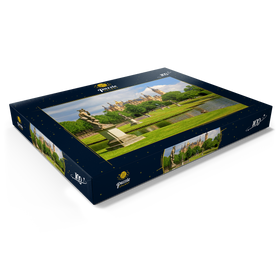 Darstellung des Puzzle Motivs Schlossgarten mit dem Schweriner Schloss - Puzzleteile: 100