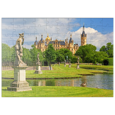 puzzleplate Schlossgarten mit dem Schweriner Schloss 100 Puzzle