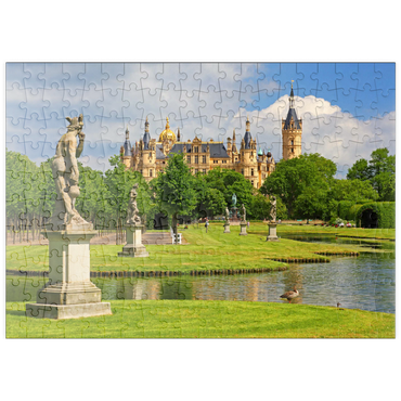 puzzleplate Schlossgarten mit dem Schweriner Schloss 200 Puzzle