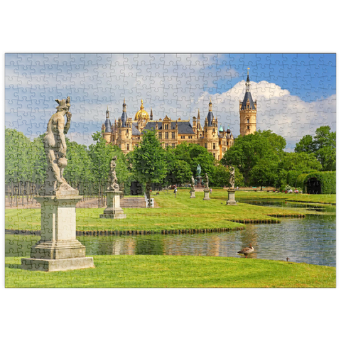 puzzleplate Schlossgarten mit dem Schweriner Schloss 500 Puzzle