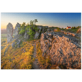 Darstellung des Puzzle-Motivs Abend auf dem Zeugenberg Ehrenbürg – Puzzleteile: 1000