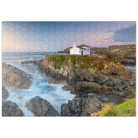 puzzleplate Kapelle Ermida da Nosa Señora do Porto bei Valdoviño 200 Puzzle