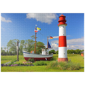 Darstellung des Puzzle-Motivs Fischerdorf Maasholm an der Schleimündung – Puzzleteile: 1000