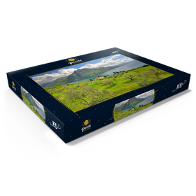 Darstellung des Puzzle Motivs Blick auf den See bei Riva di Solto, Iseosee, Lombardei, Italien - Puzzleteile: 100