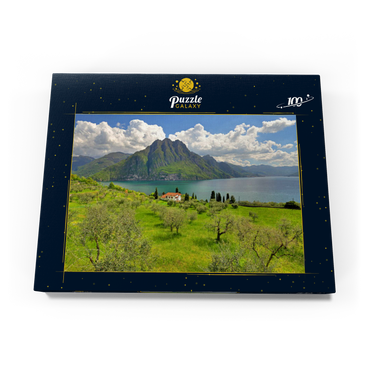 Blick auf den See bei Riva di Solto, Iseosee, Lombardei, Italien 100 Puzzle Schachtel Ansicht3