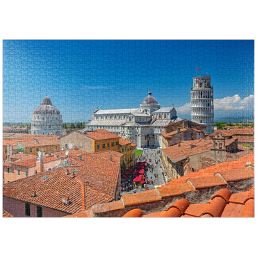 puzzleplate Baptisterium, Dom Santa Maria Assunta und Schiefer Turm, Pisa 1000 Puzzle