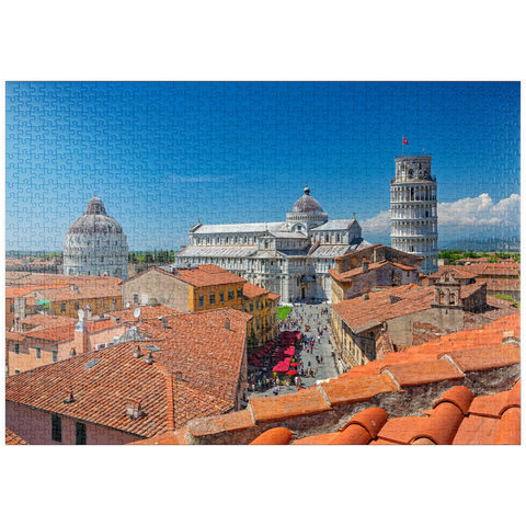 puzzleplate Baptisterium, Dom Santa Maria Assunta und Schiefer Turm, Pisa 1000 Puzzle