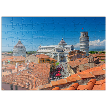 puzzleplate Baptisterium, Dom Santa Maria Assunta und Schiefer Turm, Pisa 100 Puzzle