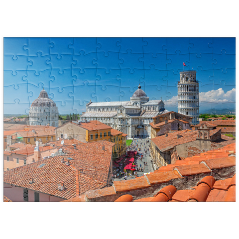 puzzleplate Baptisterium, Dom Santa Maria Assunta und Schiefer Turm, Pisa 100 Puzzle