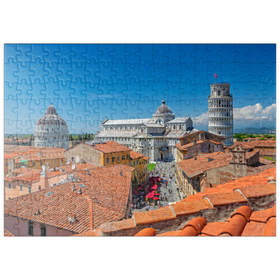 Darstellung des Puzzle Motivs Baptisterium, Dom Santa Maria Assunta und Schiefer Turm, Pisa - Puzzleteile: 200