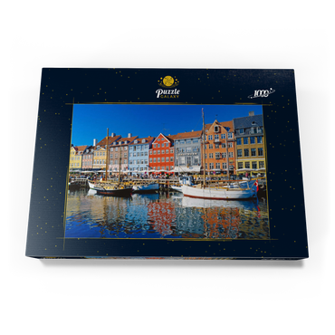 Alter Hafen im Zentrum von Kopenhagen, Nyhavn 1000 Puzzle Schachtel Ansicht3