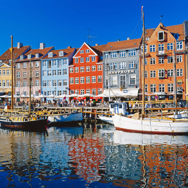 Alter Hafen im Zentrum von Kopenhagen, Nyhavn 1000 Puzzle 3D Modell