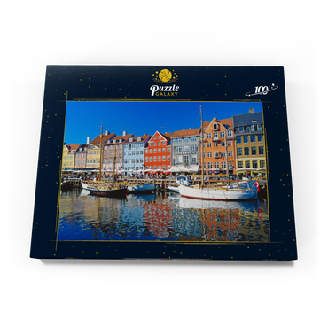 Alter Hafen im Zentrum von Kopenhagen, Nyhavn 100 Puzzle Schachtel Ansicht3