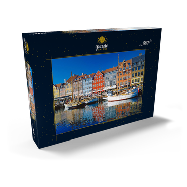 Alter Hafen im Zentrum von Kopenhagen, Nyhavn 500 Puzzle Schachtel Ansicht2